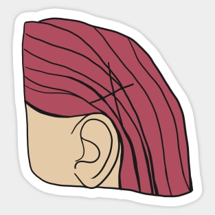Girl hairpin pink hair Sticker
